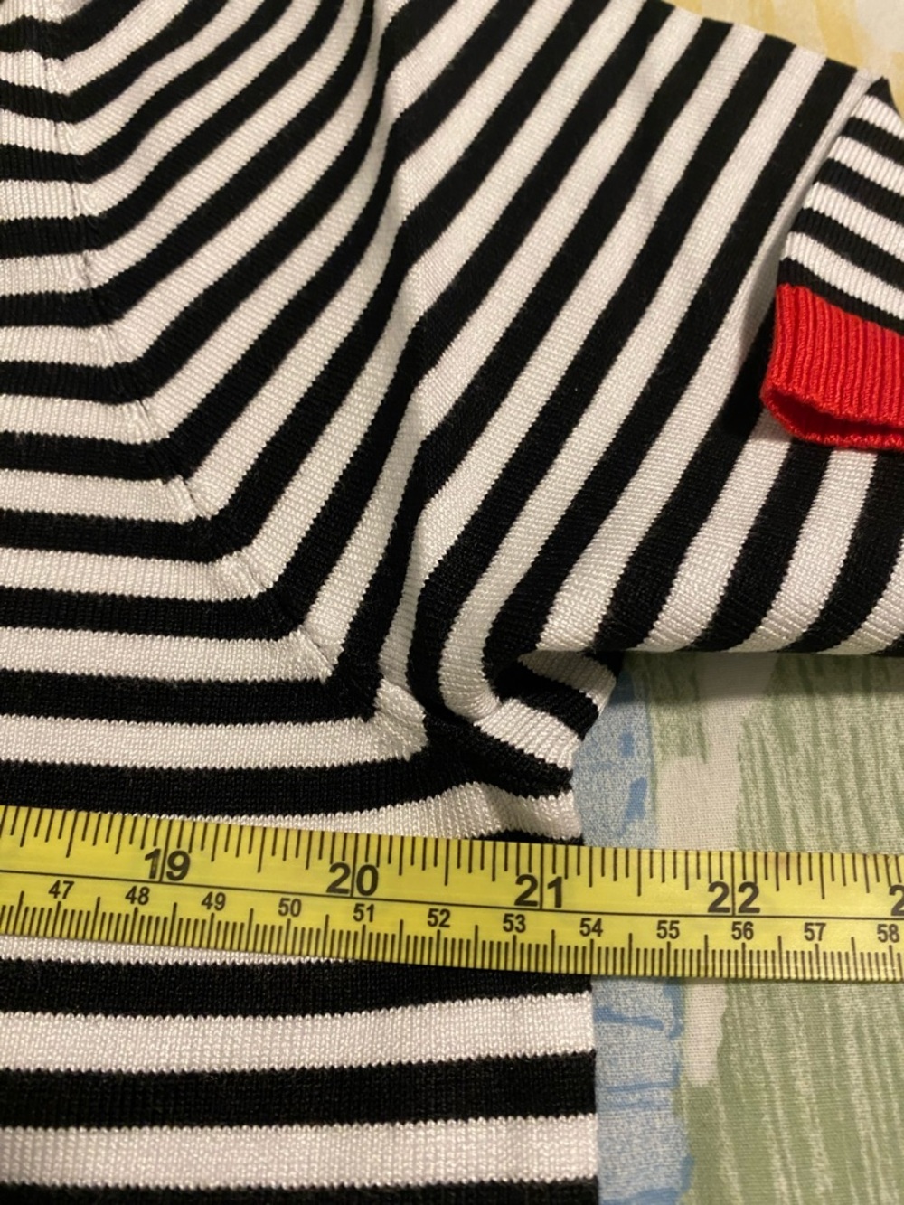 Nautical Striped Short Sleeve Top with Red Trim - Picture 9 of 9